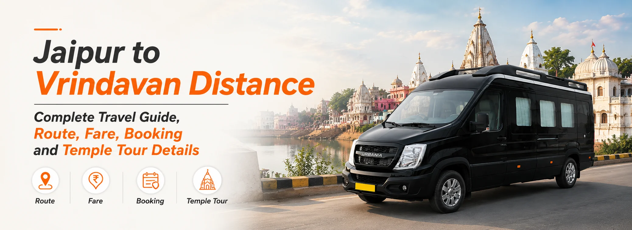 jaipur to vrindavan distance
